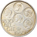Moeda, Bélgica, Baudouin I, 500 Francs, 500 Frank, 1980, Brussels, AU(50-53)