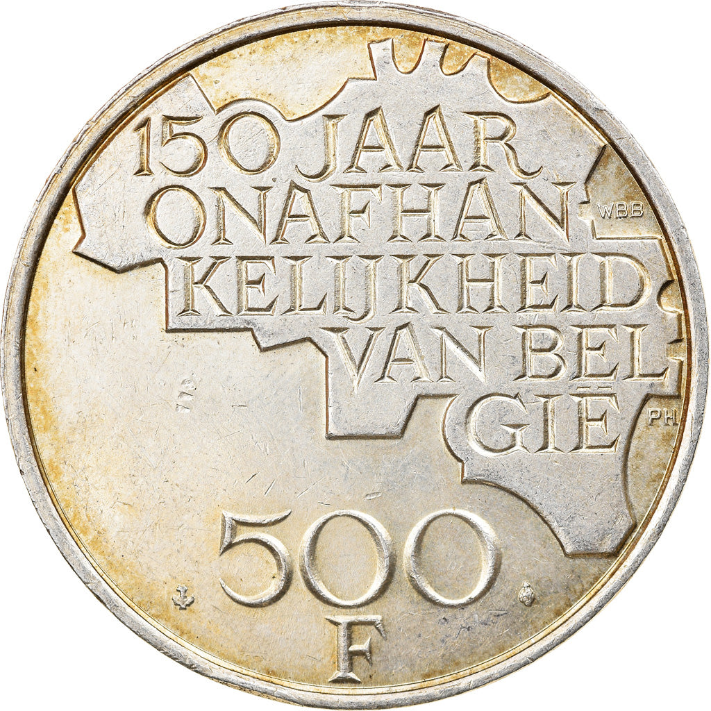 Moneda, Bélgica, Baudouin I, 500 Francs, 500 Frank, 1980, Brussels, MBC+, Plata