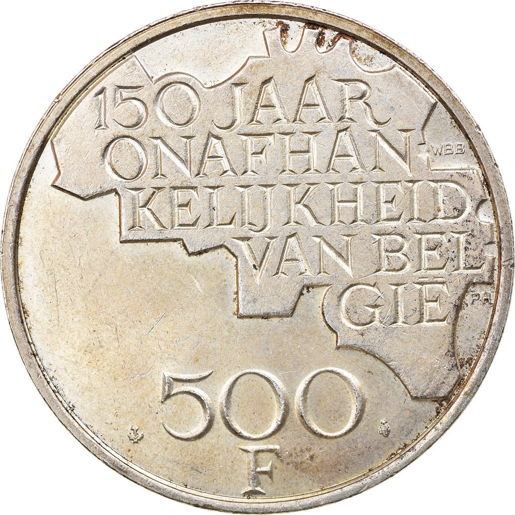 Moneda, Bélgica, Baudouin I, 500 Francs, 500 Frank, 1980, Brussels, MBC+, Plata