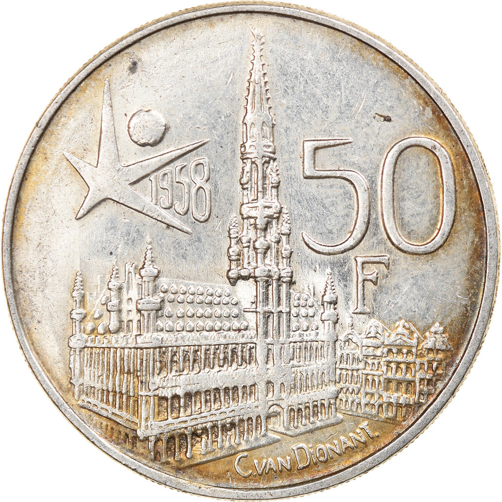 Monnaie, Belgique, Baudouin I, 50 Francs, 50 Frank, 1958, SUP, Argent, KM:151.1