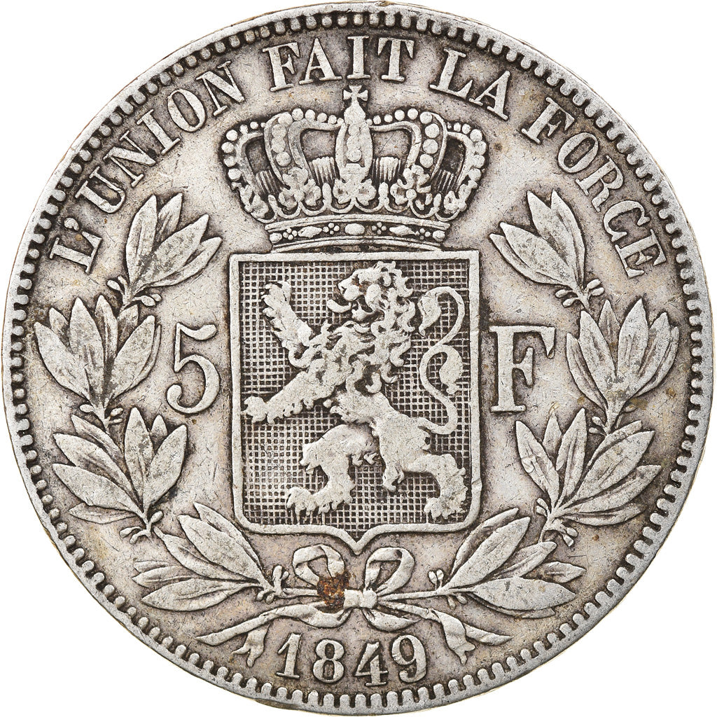 Coin, Belgium, Leopold I, 5 Francs, 5 Frank, 1849, VF(30-35), Silver, KM:17