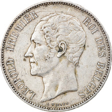 Moneta, Belgia, Leopold I, 5 Francs, 5 Frank, 1852, EF(40-45), Srebro, KM:17