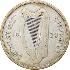 Coin, IRELAND REPUBLIC, 1/2 Crown, 1928, VF(20-25), Silver, KM:8