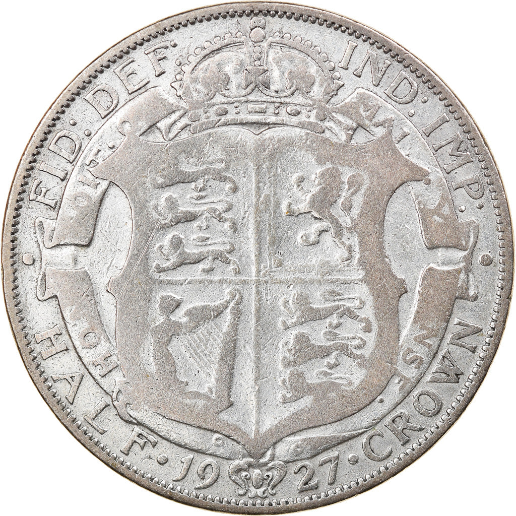Coin, Great Britain, George V, 1/2 Crown, 1927, VF(20-25), Silver, KM:835