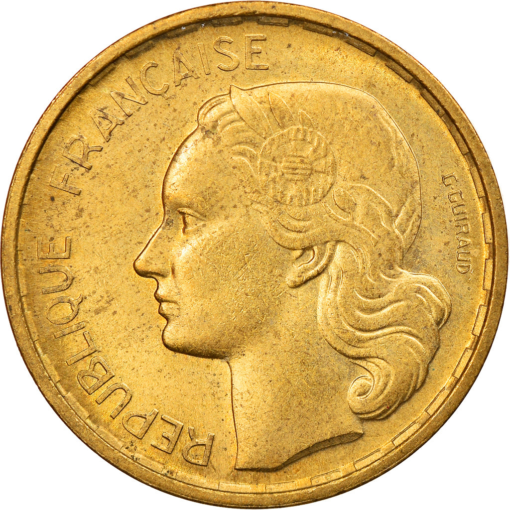 Coin, France, Guiraud, 20 Francs, 1950, Paris, AU(50-53), Aluminum-Bronze