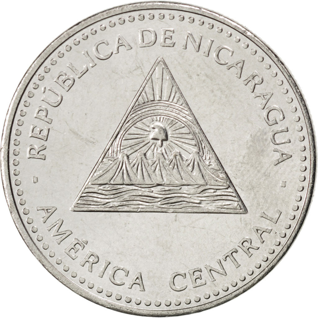 Coin, Nicaragua, 5 Cordobas, 2007, MS(63), Nickel plated steel, KM:New