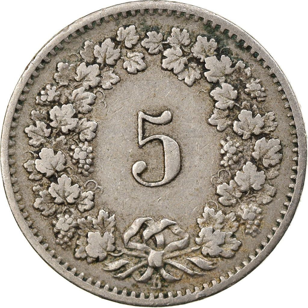 Münze, Schweiz, 5 Rappen, 1882, Bern, SS, Copper-nickel, KM:26