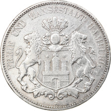 Coin, GERMANY - EMPIRE, 5 Mark, 1898, Hamburg, AU(50-53), Silver, KM:610