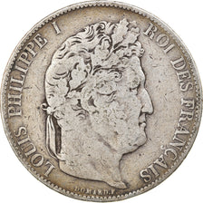 Coin, France, Louis-Philippe, 5 Francs, 1844, Rouen, VF(20-25), Silver