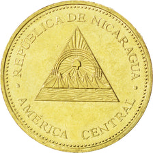 NICARAGUA, 10 Cordobas, 2007, KM #102, MS(63), Brass Plated Steel, 26.5, 8.57