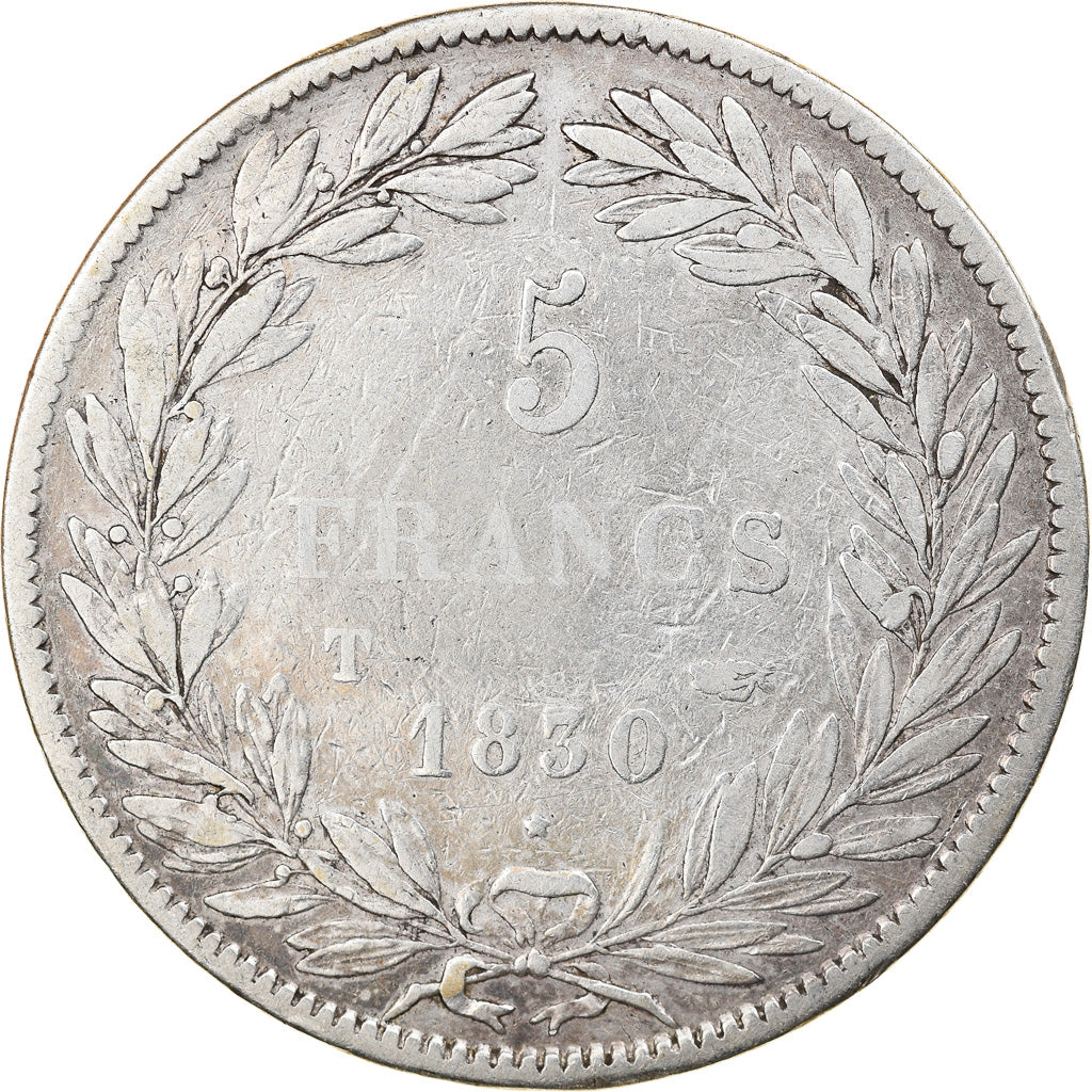 Coin, France, Louis-Philippe, 5 Francs, 1830, Nantes, VF(20-25), Silver