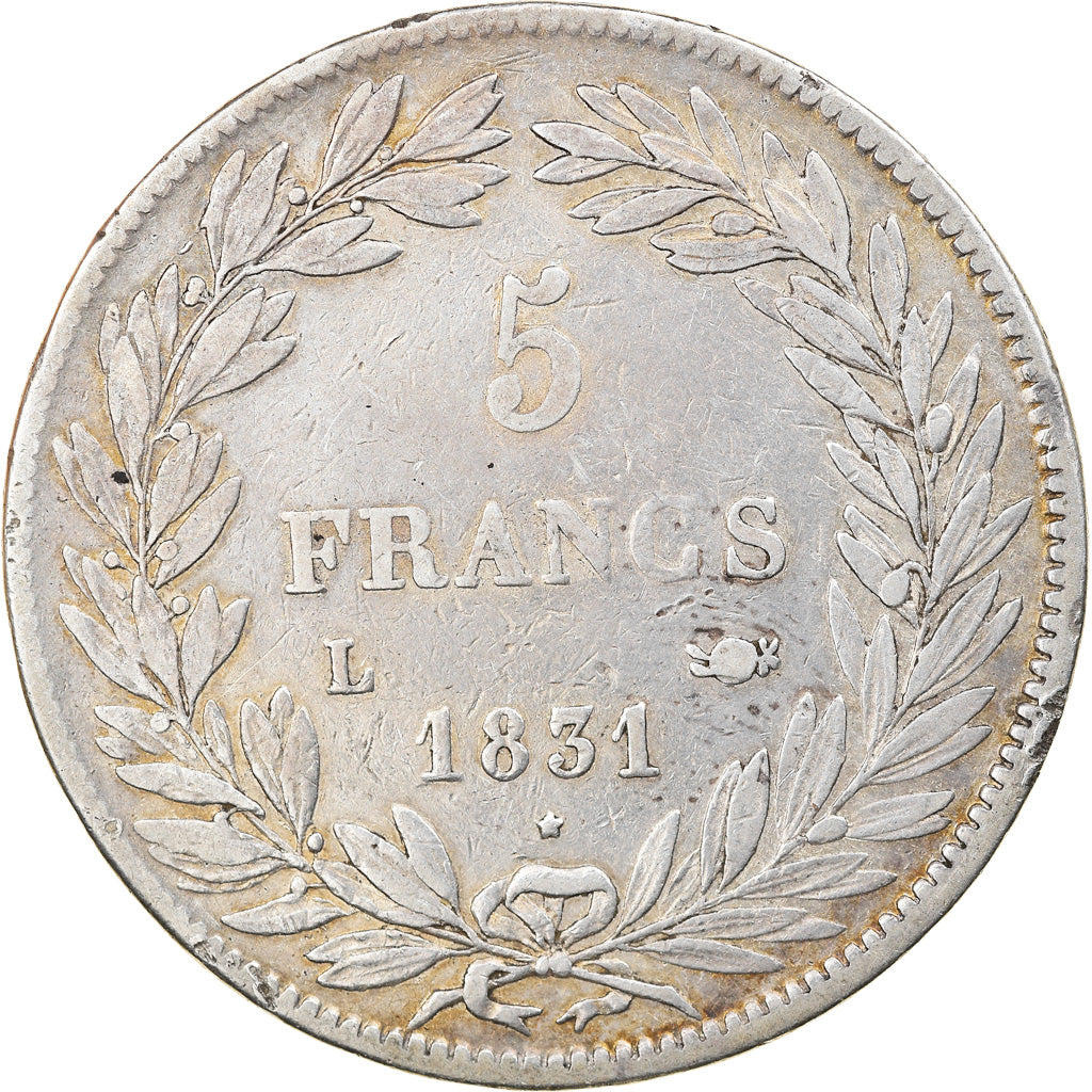 Coin, France, Louis-Philippe, 5 Francs, 1831, Bayonne, VF(20-25), Silver