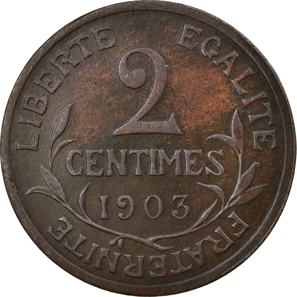 Moneta, Francia, Dupuis, 2 Centimes, 1903, Paris, BB, Bronzo, KM:841