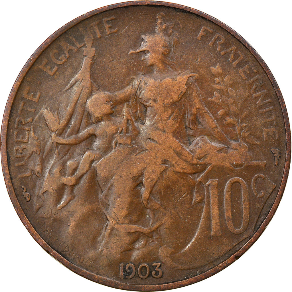 Coin, France, Dupuis, 10 Centimes, 1903, Paris, EF(40-45), Bronze, KM:843