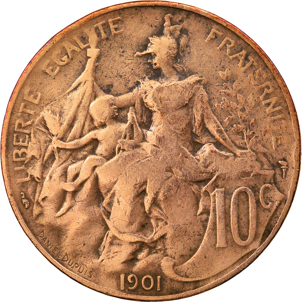 Coin, France, Dupuis, 10 Centimes, 1901, Paris, EF(40-45), Bronze, KM:843