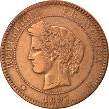 Moneta, Francia, Cérès, 10 Centimes, 1897, Paris, MB+, Bronzo, KM:815.1