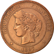 Moneda, Francia, Cérès, 10 Centimes, 1897, Paris, BC+, Bronce, KM:815.1