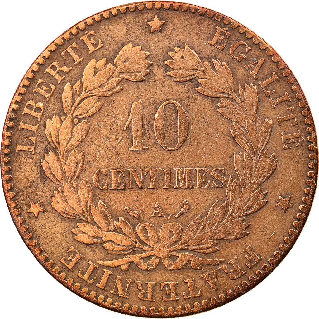 Moneta, Francia, Cérès, 10 Centimes, 1897, Paris, MB+, Bronzo, KM:815.1