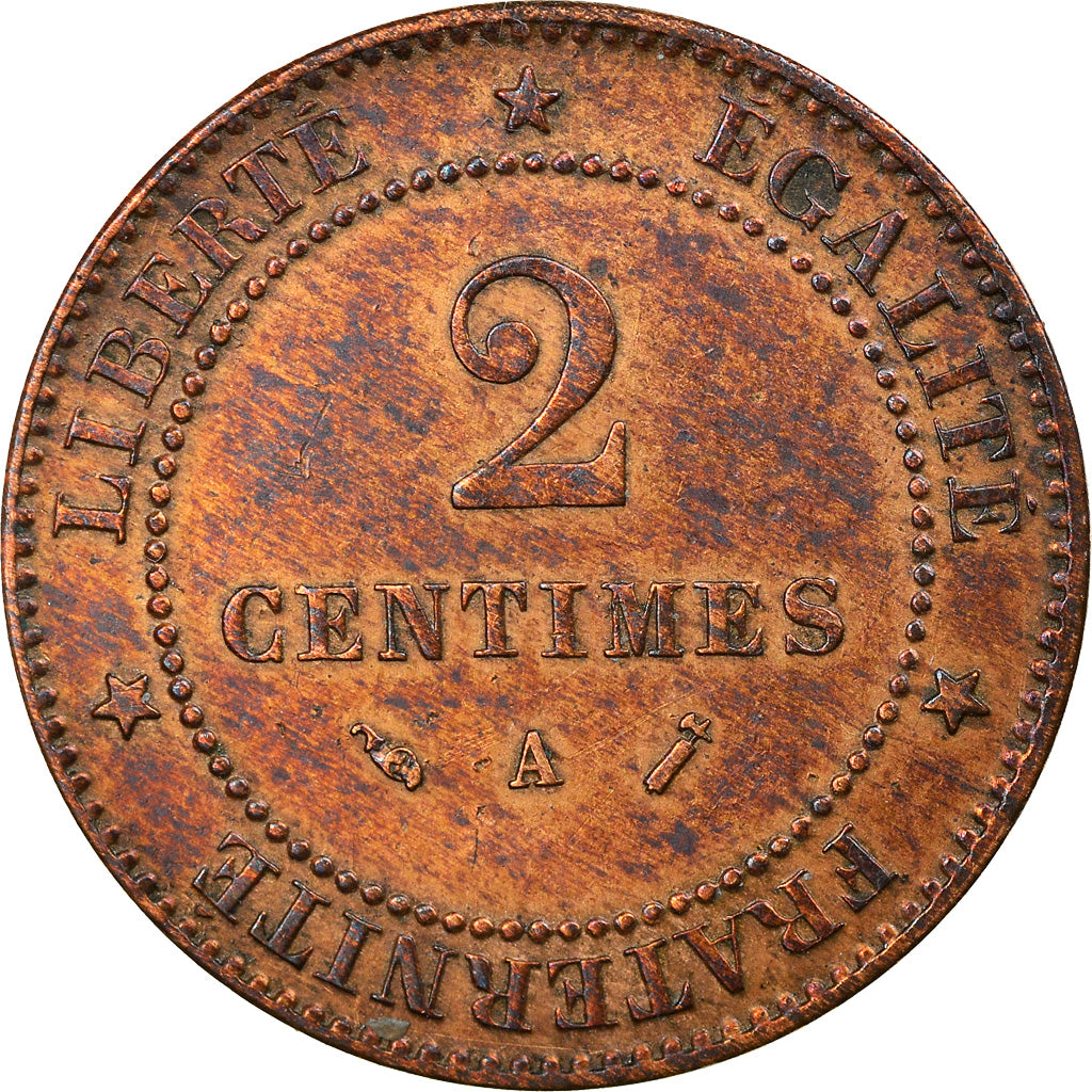 Munten, Frankrijk, Cérès, 2 Centimes, 1892, Paris, ZF, Bronze, KM:827.1