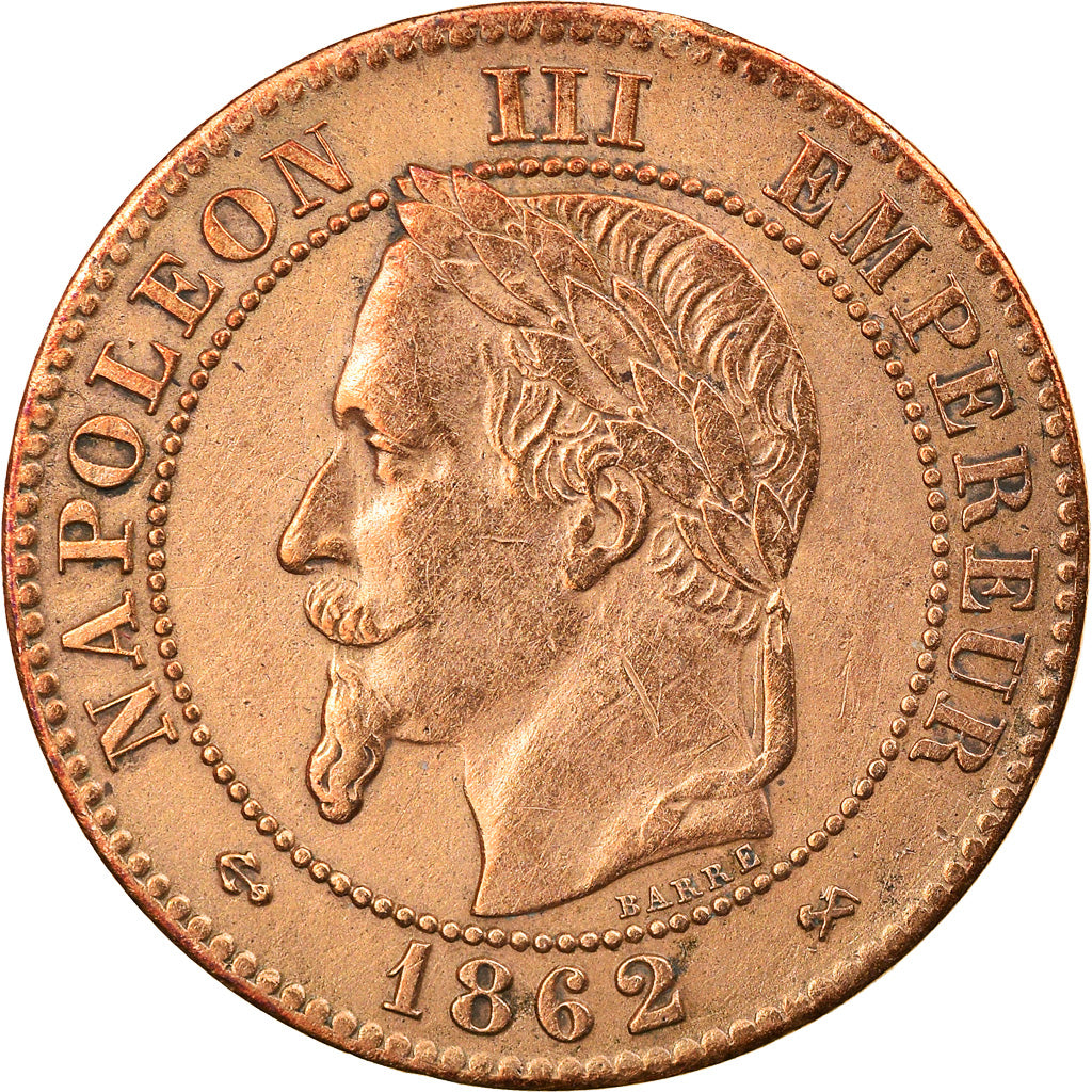 Monnaie, France, Napoleon III, 2 Centimes, 1862, Bordeaux, TTB, Bronze