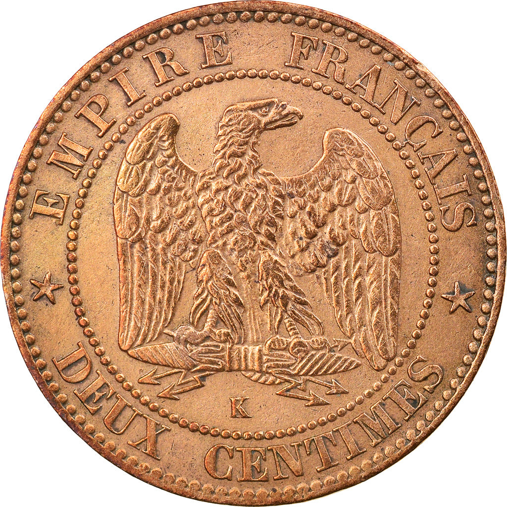 Monnaie, France, Napoleon III, 2 Centimes, 1862, Bordeaux, TTB, Bronze