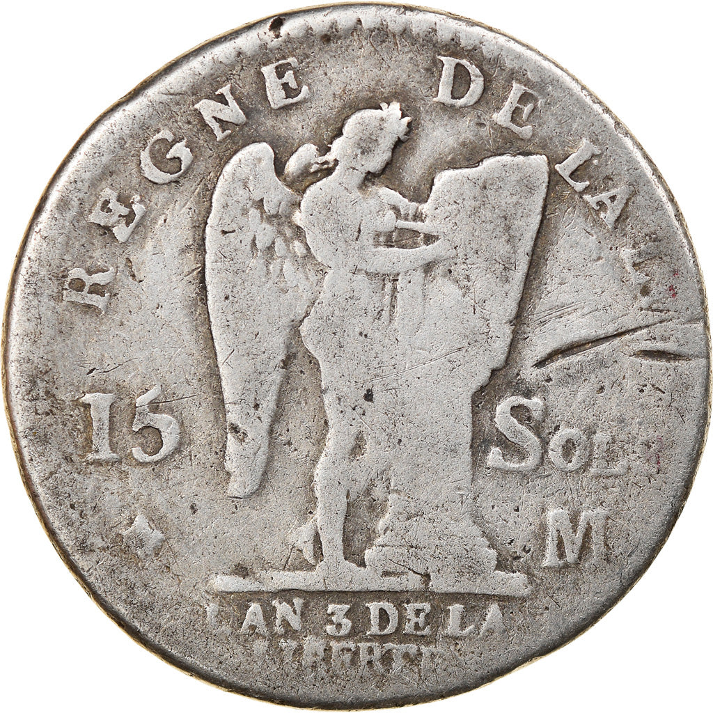 Coin, France, Constitution, 15 Sols, 1/8 ECU, 1791, Toulouse, F(12-15), Silver