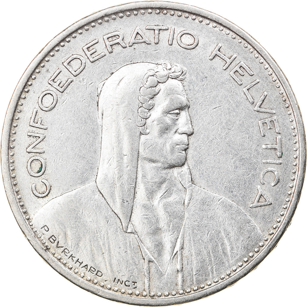 Coin, Switzerland, 5 Francs, 1939, Bern, EF(40-45), Silver, KM:40