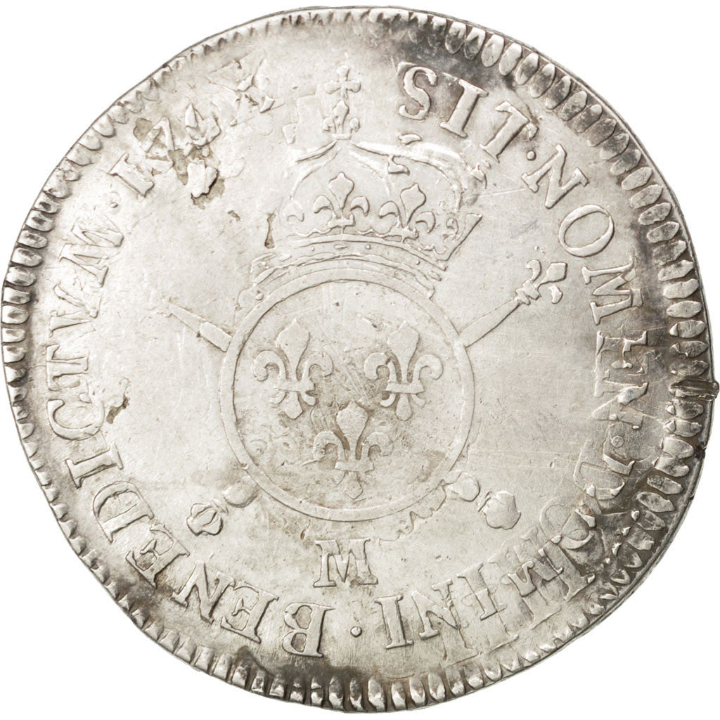 Francia, Louis XIV, 1/2 Écu aux insignes, 1/2 ECU, 43 Sols, 1702, Toulouse,...