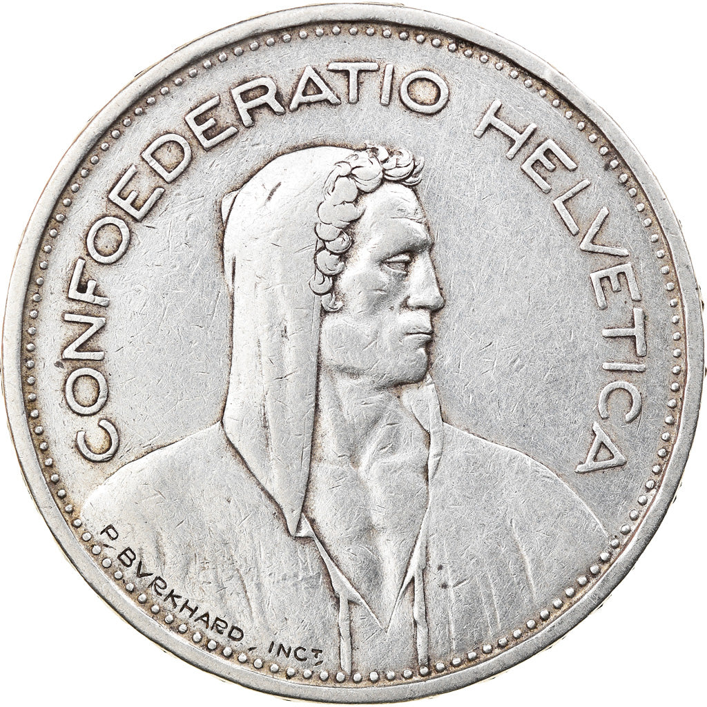 Coin, Switzerland, 5 Francs, 1933, Bern, EF(40-45), Silver, KM:40