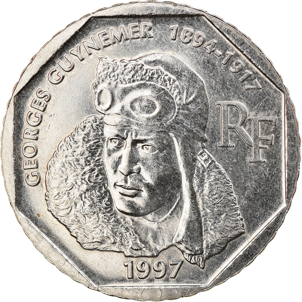Münze, Frankreich, Guynemer, 2 Francs, 1997, VZ, Nickel, KM:1187, Gadoury:550