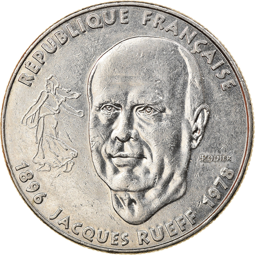 Coin, France, Jacques Rueff, Franc, 1996, AU(55-58), Nickel, KM:1160