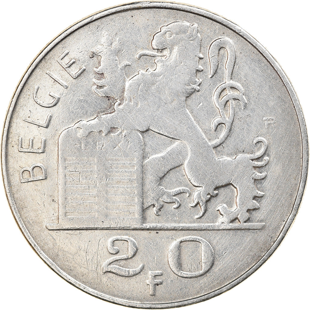 Moneta, Belgio, Régence Prince Charles, 20 Francs, 20 Frank, 1949, BB, Argento