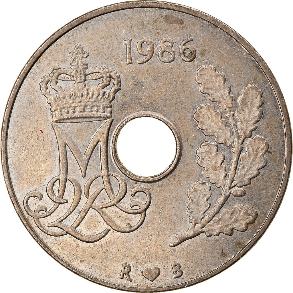 Monnaie, Danemark, Margrethe II, 25 Öre, 1986, Copenhagen, SUP, Copper-nickel