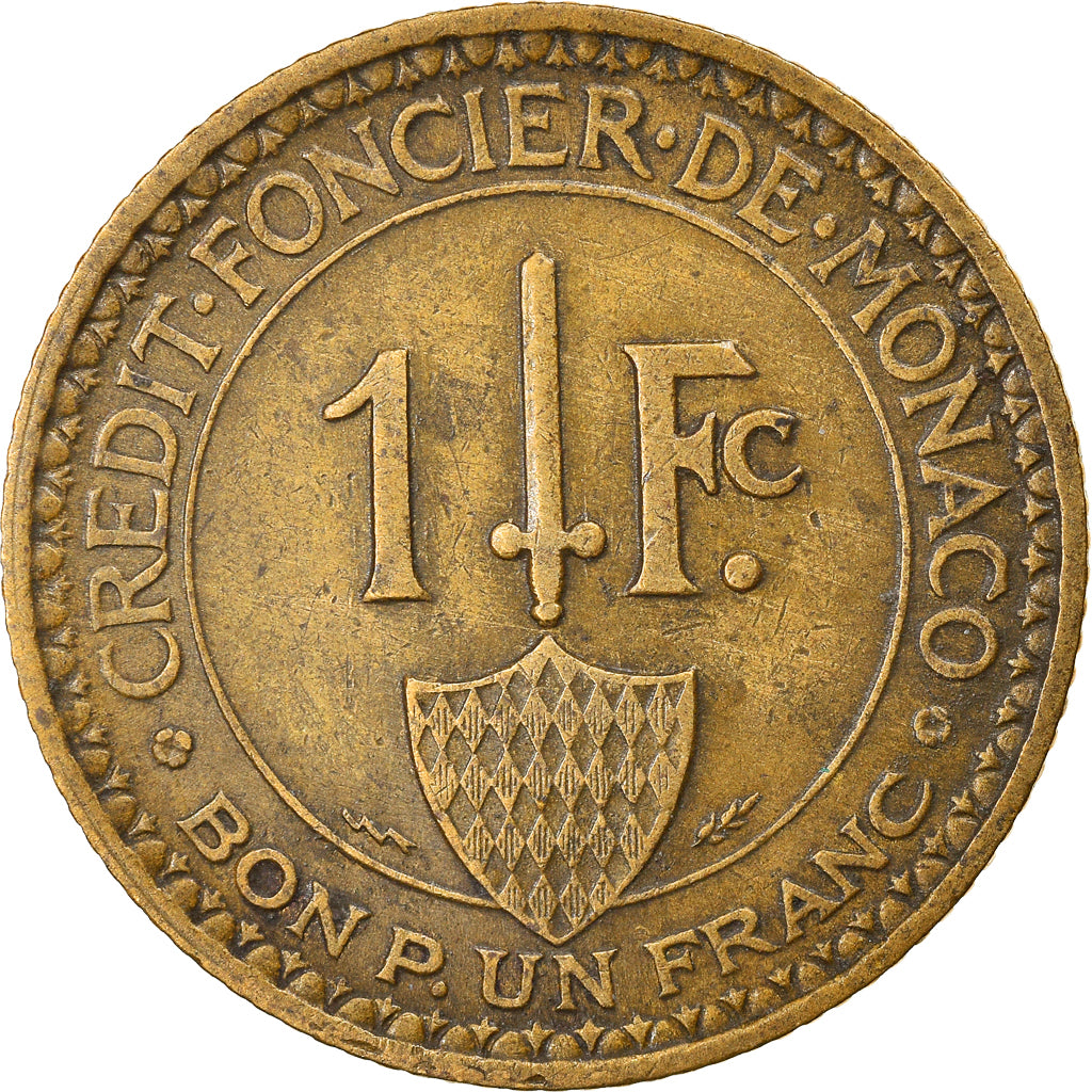Coin, Monaco, Louis II, Franc, 1926, Poissy, EF(40-45), Aluminum-Bronze, KM:114