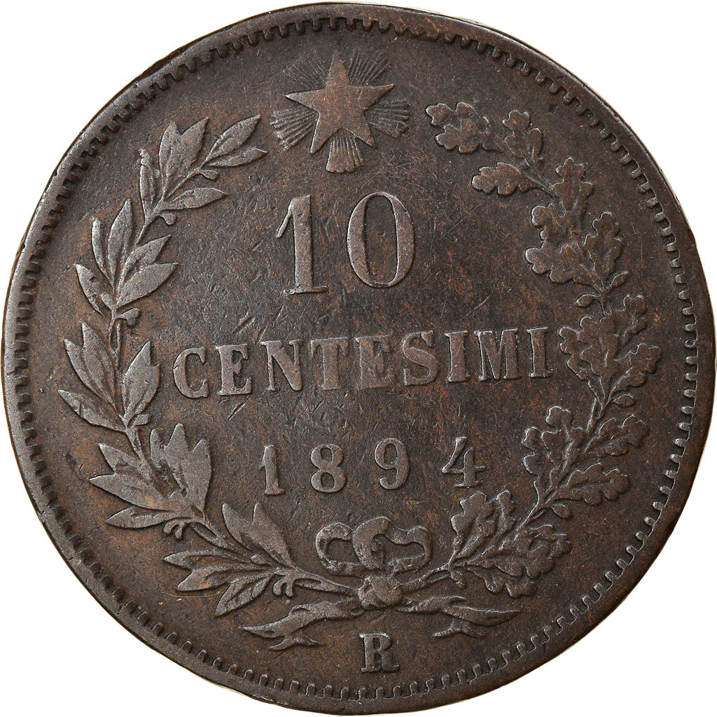 Munten, Italië, Umberto I, 10 Centesimi, 1894, Rome, FR+, Koper, KM:27.2