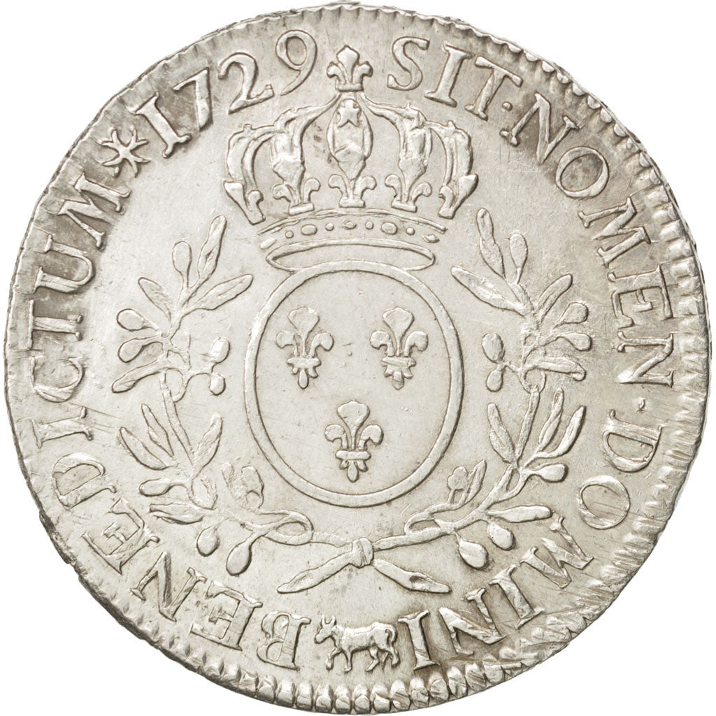 Münze, Frankreich, Louis XV, Écu de Béarn aux branches d'olivier, Ecu, 1729