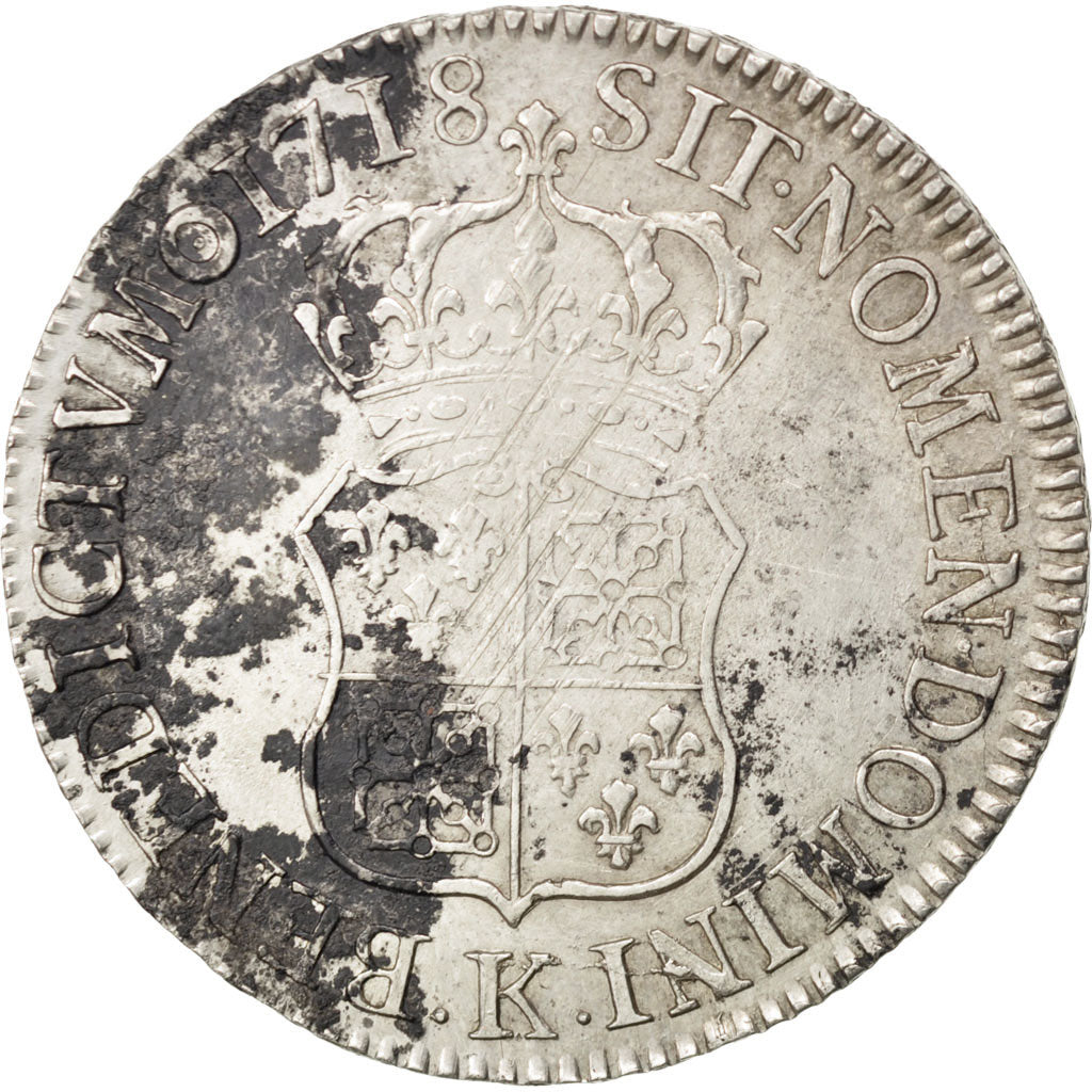 Monnaie, France, Louis XV, Écu de France-Navarre, Ecu, 1718, Bordeaux, TTB