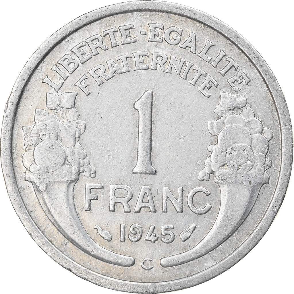 Coin, France, Morlon, Franc, 1945, Castelsarrasin, EF(40-45), Aluminum