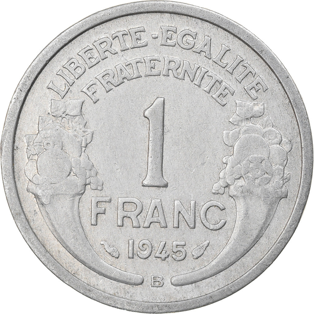 Münze, Frankreich, Morlon, Franc, 1945, Beaumont - Le Roger, SS, Aluminium