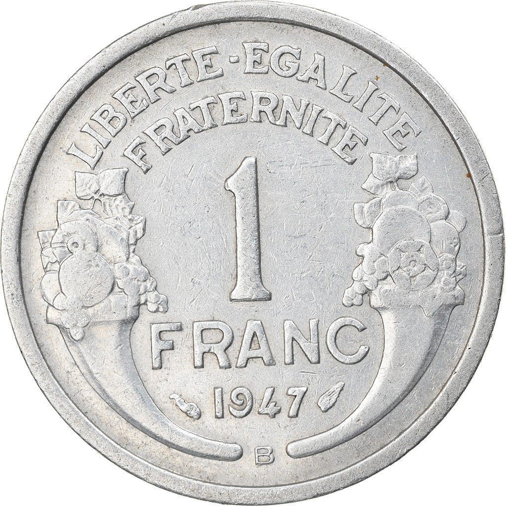 Moeda, França, Morlon, Franc, 1947, Beaumont - Le Roger, EF(40-45), Alumínio