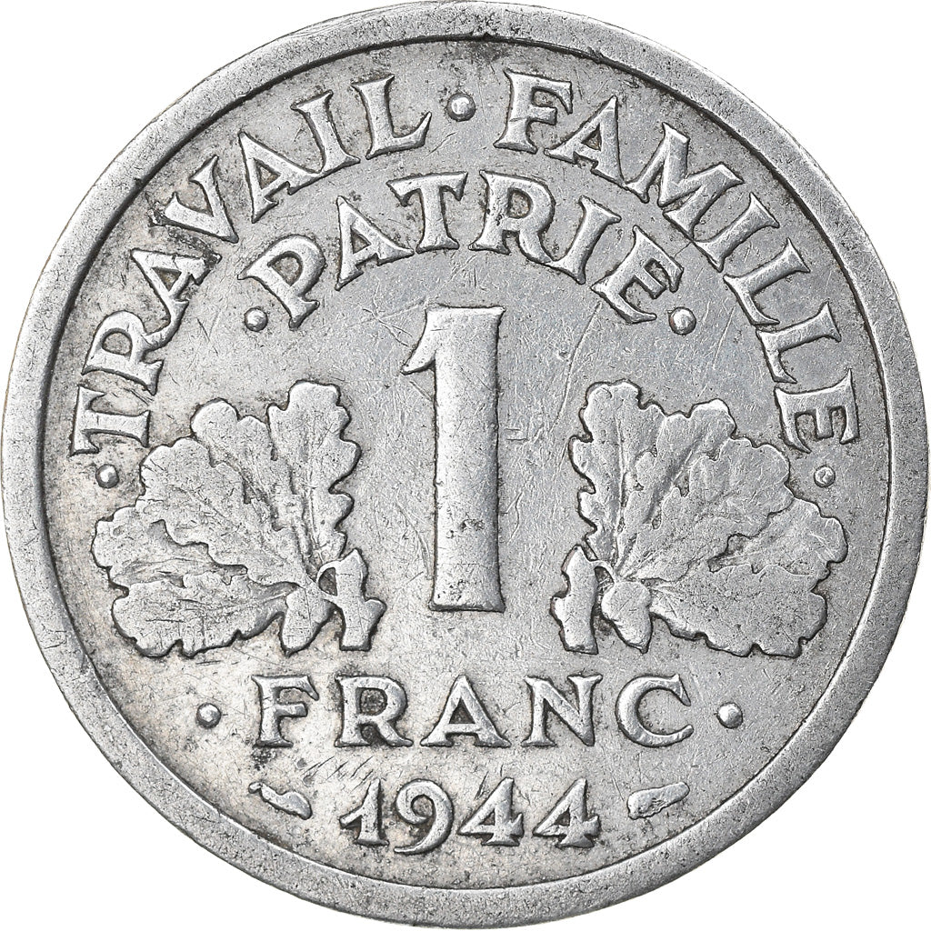Coin, France, Bazor, Franc, 1944, Castelsarrasin, EF(40-45), Aluminum, KM:902.3