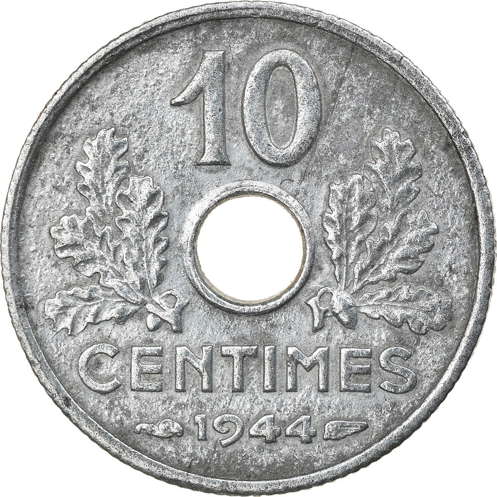 Munten, Frankrijk, État français, 10 Centimes, 1944, ZF, Zinc, KM:903