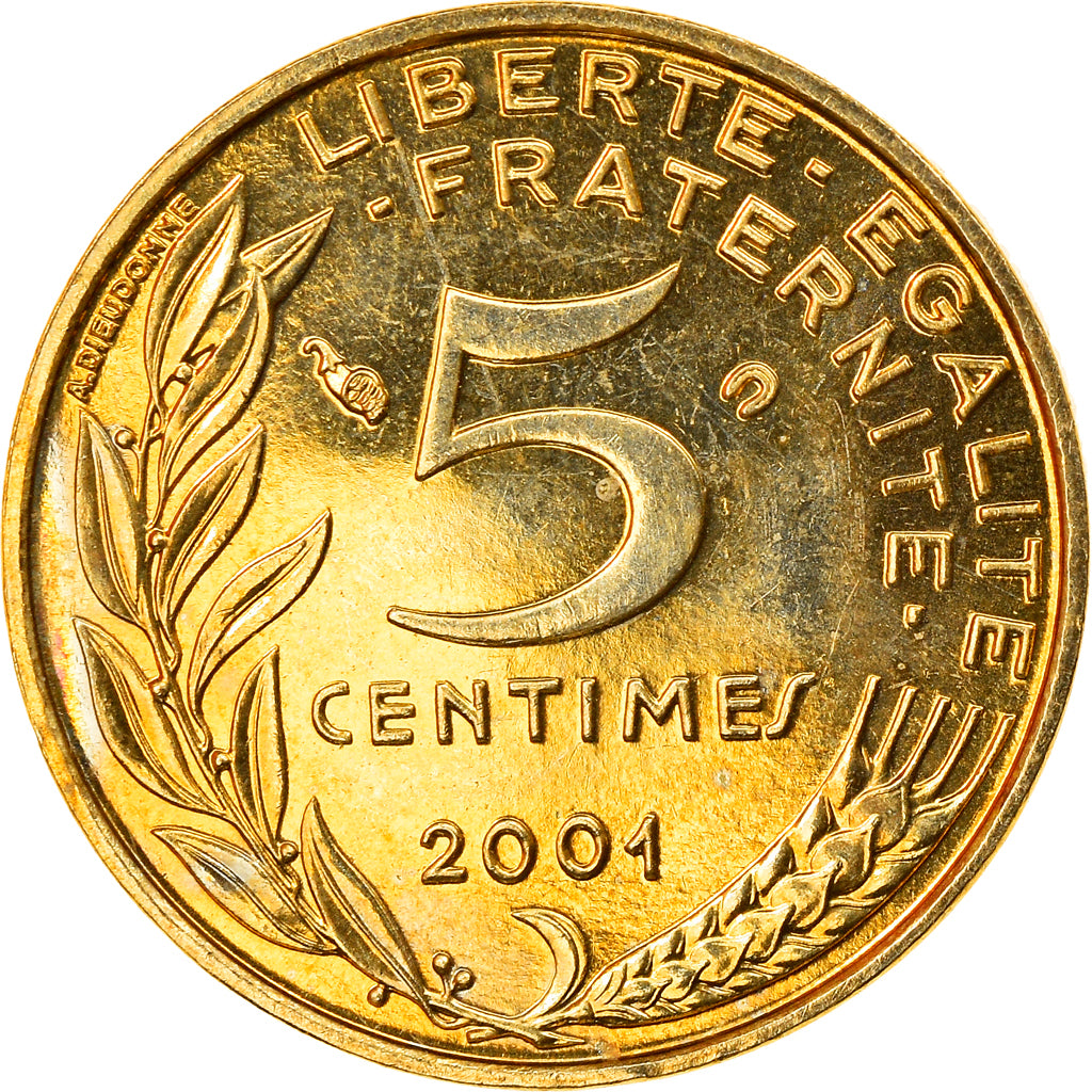Monnaie, France, Marianne, 5 Centimes, 2001, Paris, FDC, Aluminum-Bronze