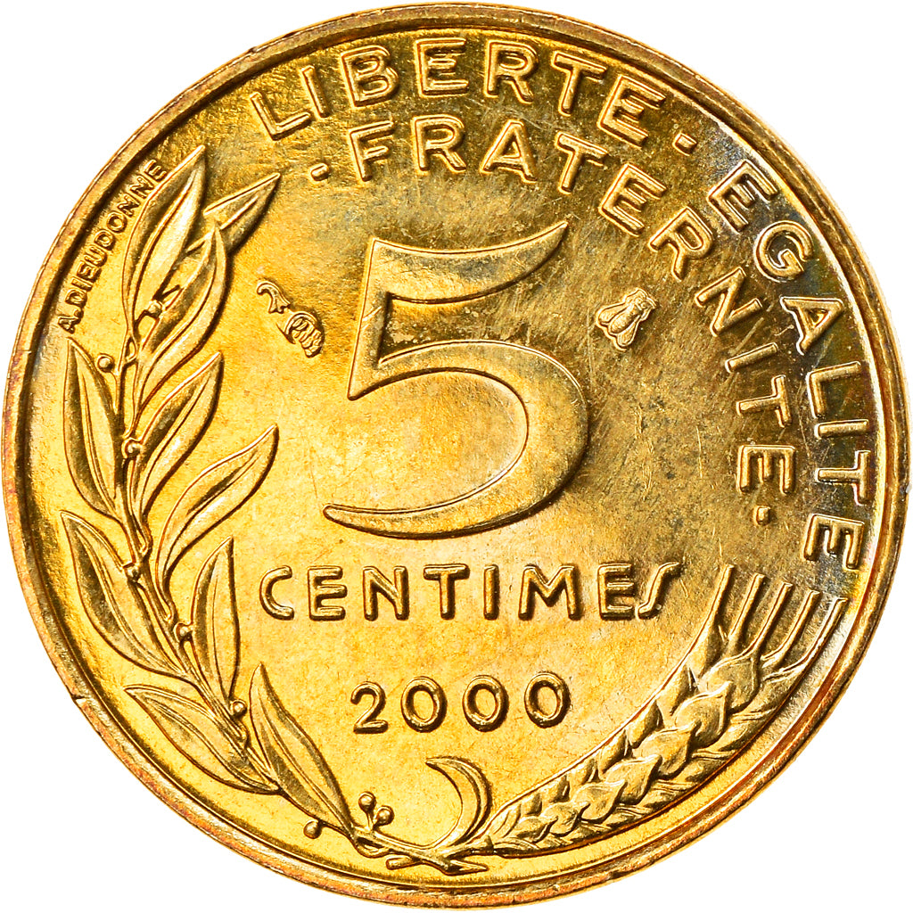 Coin, France, Marianne, 5 Centimes, 2000, Paris, MS(65-70), Aluminum-Bronze