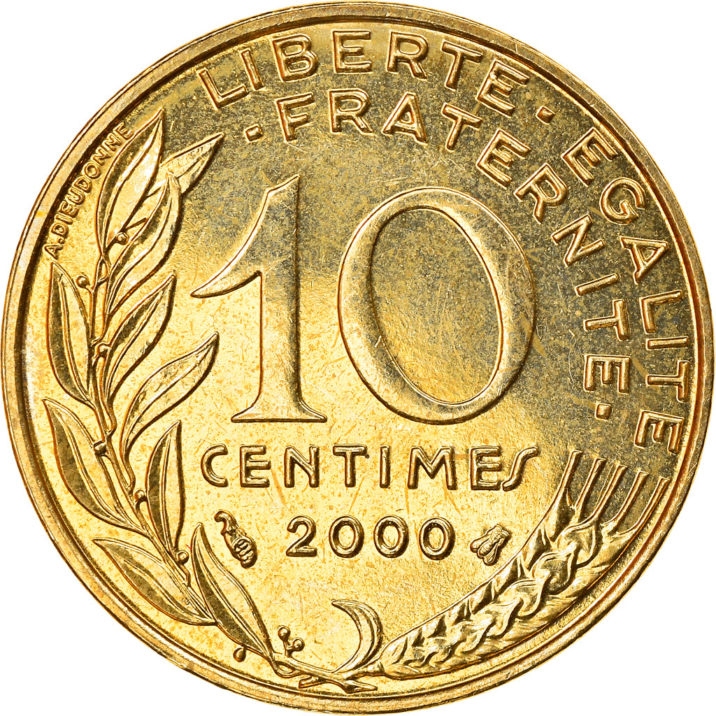 Coin, France, Marianne, 10 Centimes, 2000, Paris, MS(60-62), Aluminum-Bronze