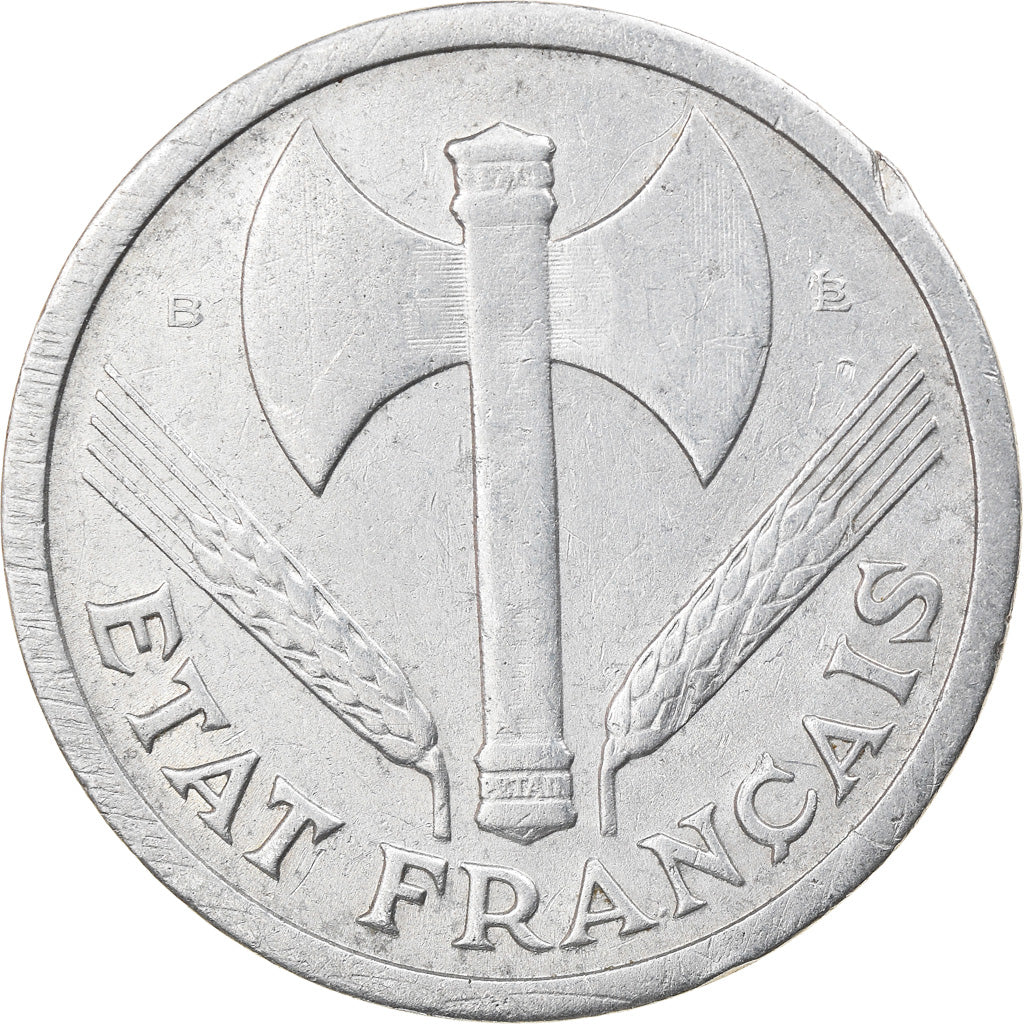 Coin, France, Bazor, 2 Francs, 1944, Beaumont - Le Roger, EF(40-45), Aluminum