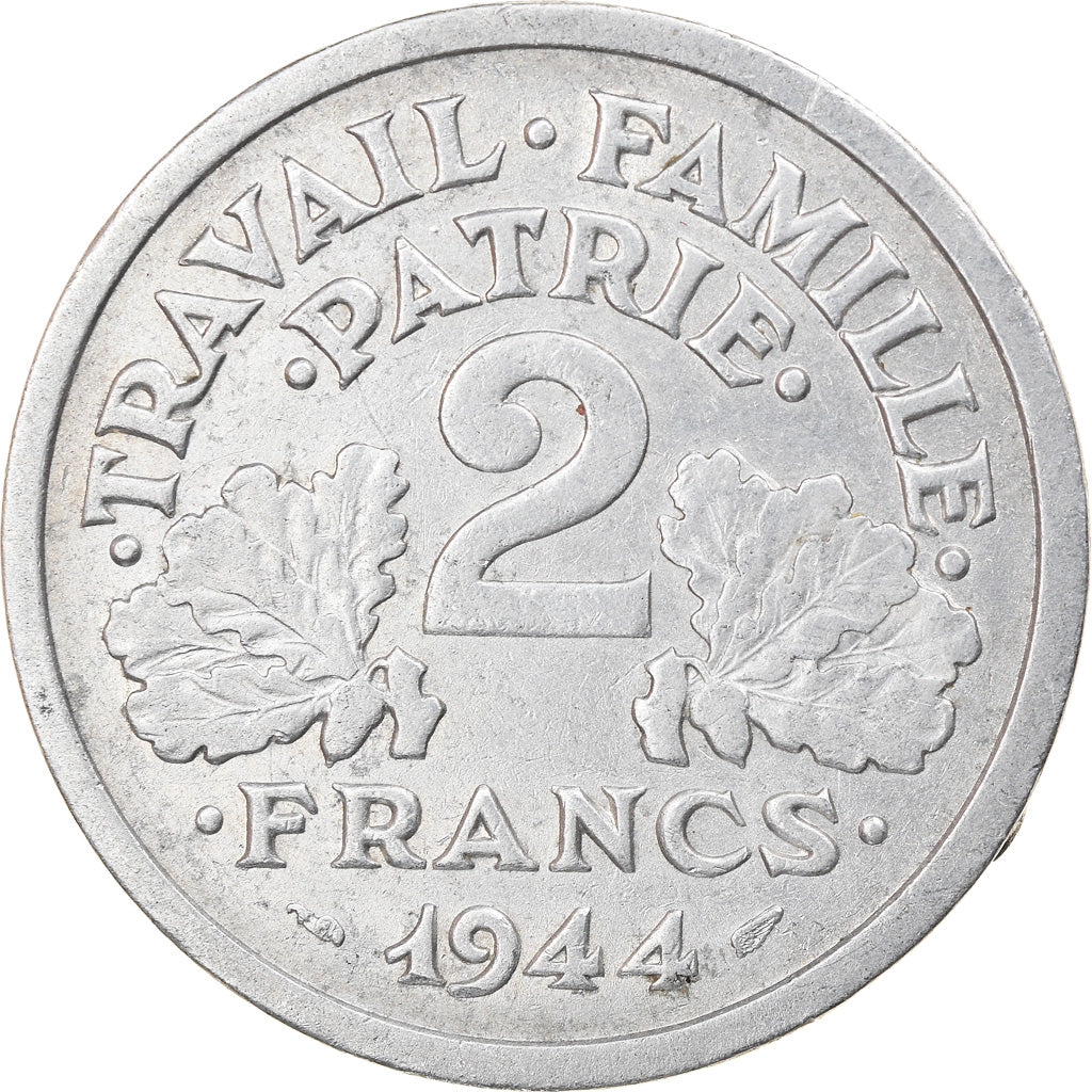 Coin, France, Bazor, 2 Francs, 1944, Beaumont - Le Roger, EF(40-45), Aluminum