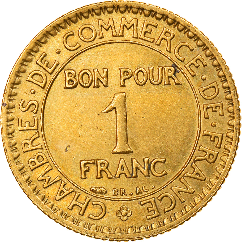 Coin, France, Chambre de commerce, Franc, 1923, Paris, AU(55-58)