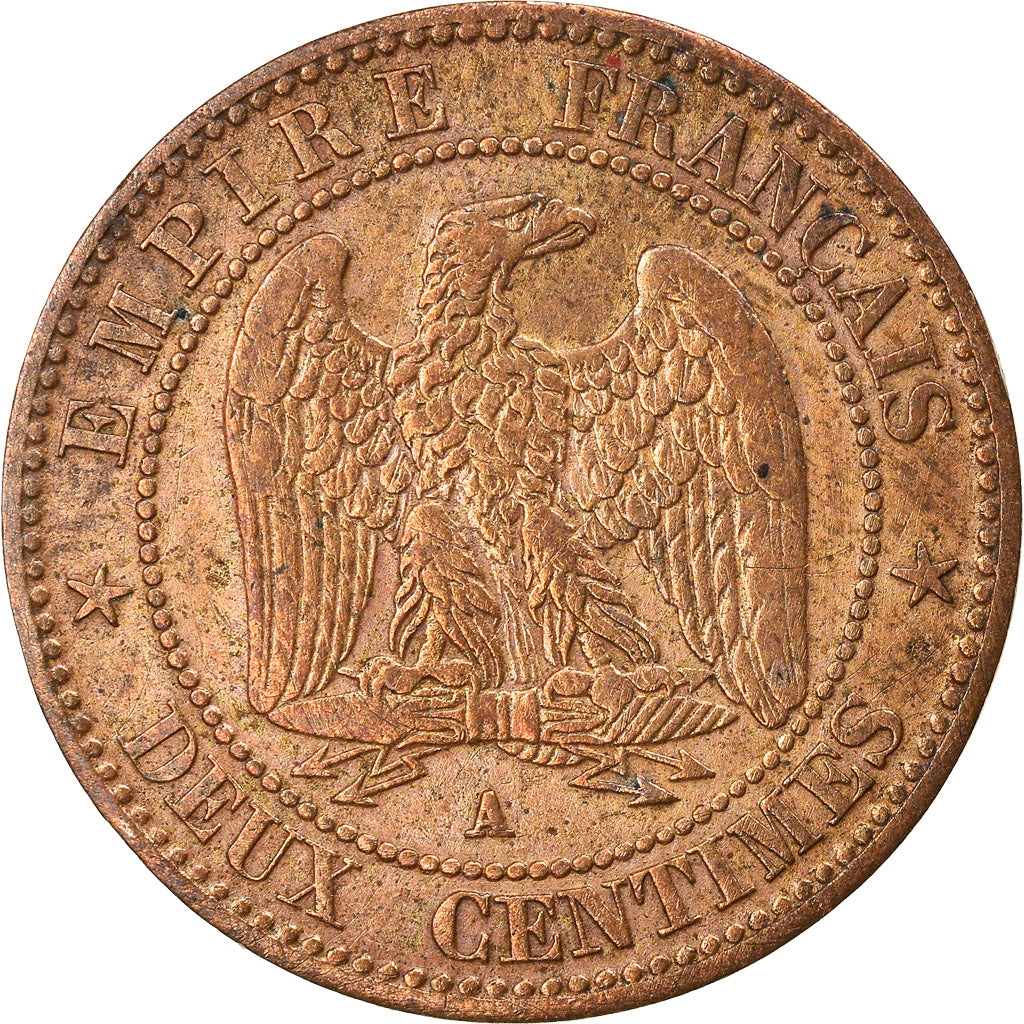 Coin, France, Napoleon III, 2 Centimes, 1855, Paris, VF(20-25), Bronze