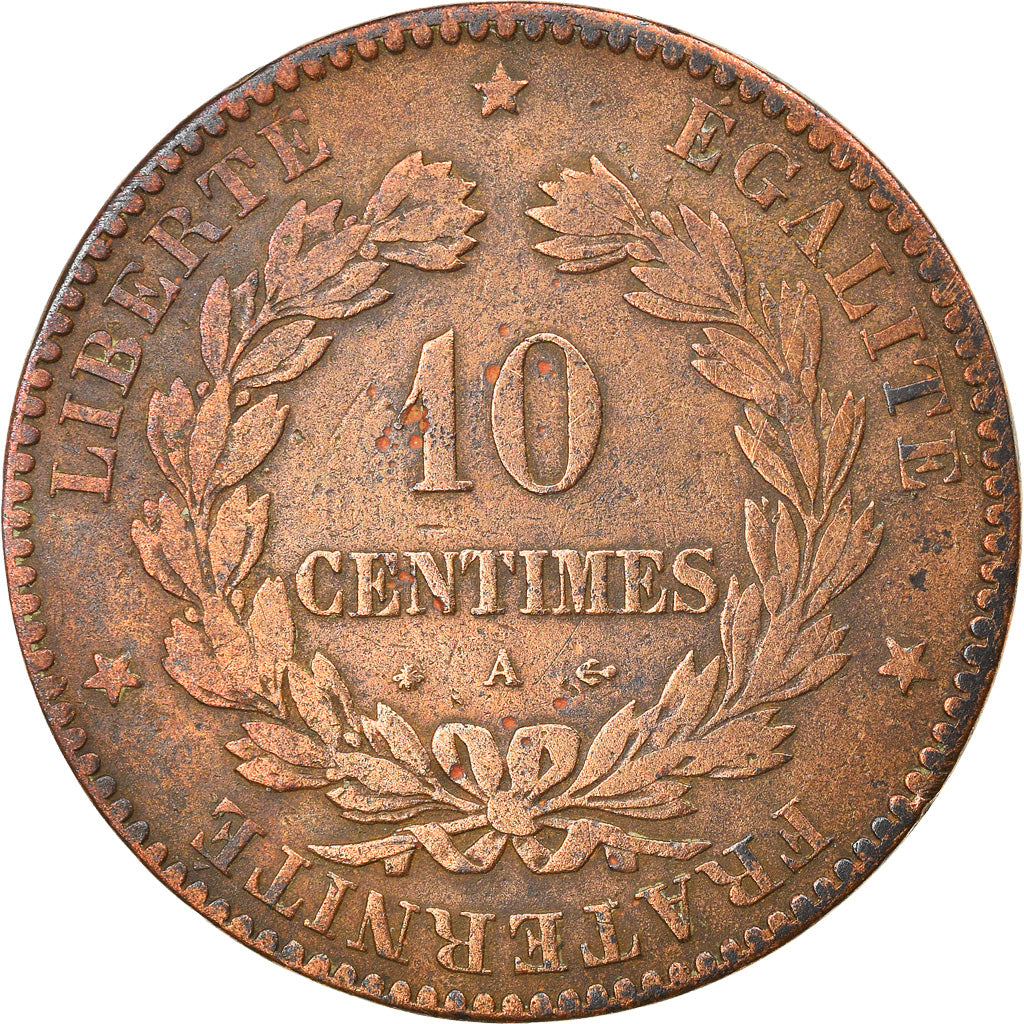 Coin, France, Cérès, 10 Centimes, 1872, Paris, VF(30-35), Bronze, KM:815.1